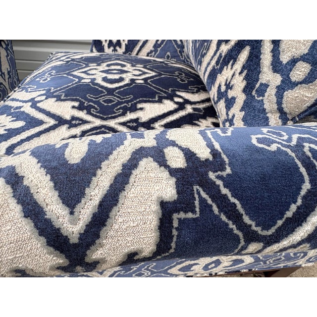 Vintage Pair of Newly Upholstered Cut Velvet Club Chairs. For Sale - Image 9 of 12