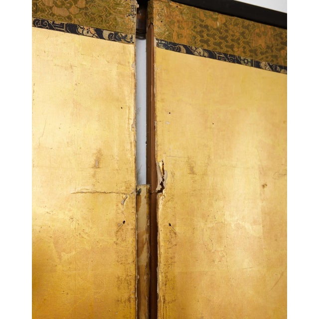 Japanese Meiji Six Panel Screen Kano School Bird Waterscape For Sale - Image 10 of 12