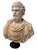 A striking 20th-century bust of the Roman Emperor Septimius Severus, masterfully carved in richly figured marble and...
