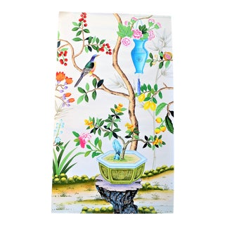 Fromental Hand-Painted Wall Paper Panel on Silk , Painting For Sale