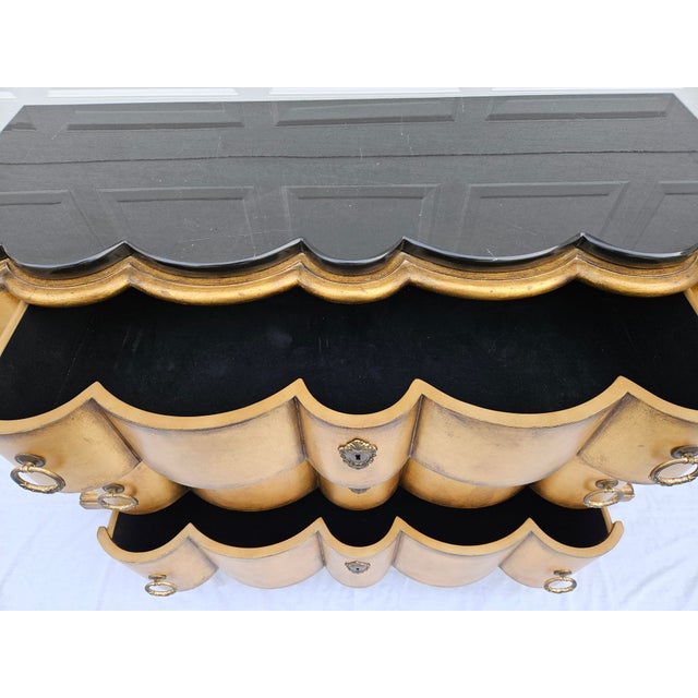 Gold Leaf or Gilt Scalloped Front Chest of Drawers For Sale - Image 11 of 18