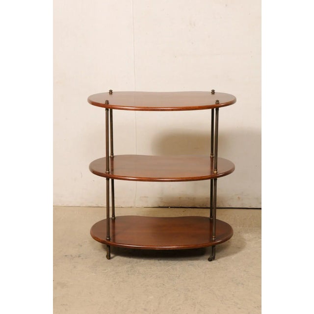 Wood French 3-Tier Kidney-Shaped Table, Mid 20th For Sale - Image 7 of 12
