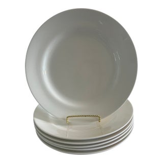 1990s Set of 6 Large White Porcelain Dinner or Service Plates For Sale