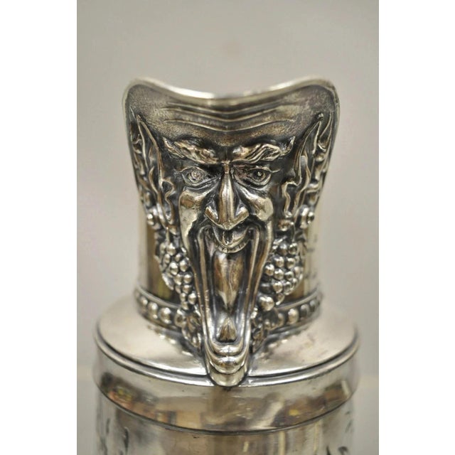 Antique James W. Tufts Renaissance "Bacchus" Silver Plated Water Wine Pitcher. Item engraved "From Mother" to side,...