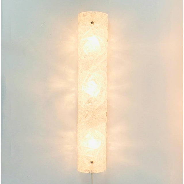 Large Mid-Century Tubular Murano Glass Wall Light from Hillebrand, Germany, 1970s For Sale - Image 6 of 12