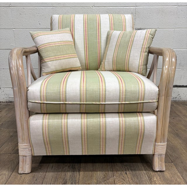 This is a gorgeous vintage Mid Century Modern MCM style organic coastal rattan bamboo chair in a Tommy Bahama style,...