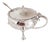 Sterling Silver Mustard Pot and Spoon from Edward Barnard & Sons, London, 1960, Set of 2 For Sale
