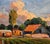 1960s Minas Avetisyan- Red Roof Top Farm House in an Armenian Landscape-Oil Painting For Sale - Image 5 of 12