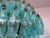 Metal Spherical Murano Style Poliedri Chandelier, 140 Turquoise Poliedri For Sale - Image 7 of 12