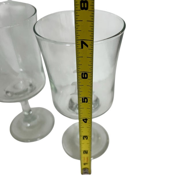 Vintage Mid Century Etched Monogram “A” Goblet - Set of 8 For Sale - Image 10 of 10