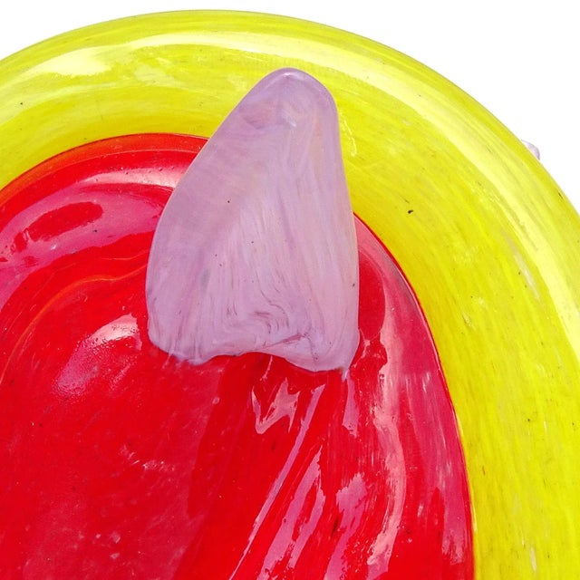 Murano Murano Gambaro Poggi Vintage Bright Red Yellow Lavender Purple Italian Art Glass Horse Head Figurine Sculpture For Sale - Image 4 of 7