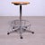 Industrial Adjustable Office Stool in Metal with Wooden Seat For Sale - Image 6 of 16