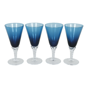 1950’s Empoli Blue Cocktail Glasses, Set of 4