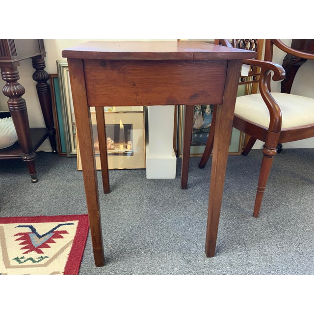19th century early American pine side table. Hepplewhite style. Handcrafted with one drawer.