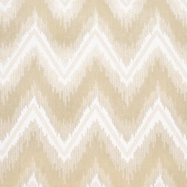 Contemporary Schumacher Chevron Velvet Fabric in Champagne For Sale - Image 3 of 3