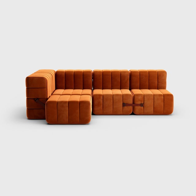 Not Yet Made - Made To Order Curt Modular Set - Flexible Small Corner Sofa - Barcelona - Russet - V3347/17 (Red) by Ambivalenz, Set of 9 For Sale - Image 5 of 5