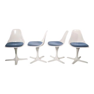 Set of Four Space Age Mid Century Tulip Chairs by Burke For Sale