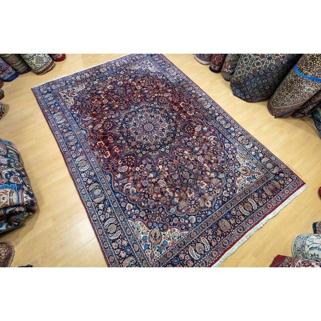 Historic Hand-Knotted Mashhad Rug For Sale - Image 3 of 18