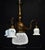 Edwardian Arts & Crafts Brass Three-Arm Chandelier with Opaline Glass Shades, 1890s For Sale - Image 4 of 18