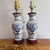 1990s Blue and White Floral Lamp Pair For Sale - Image 6 of 9