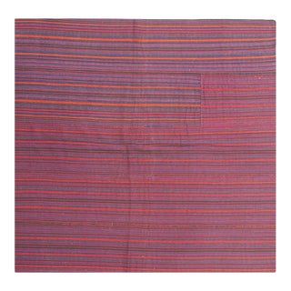 1950s Geometric Multicolor Ground Vintage Woven Turkish 5' 2" X 5' 9" Kilim Rug For Sale