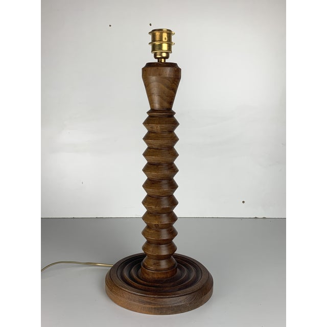 A gorgeous French modernist table lamp with vintage rope lampshade ( later addition ), ca 1940s-1950s. These lamps are...