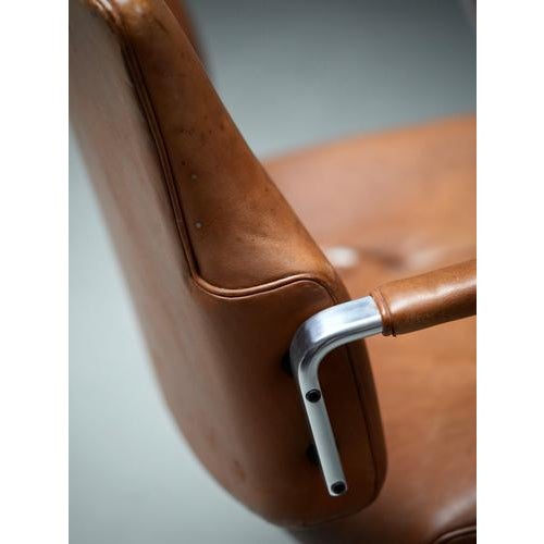 FK84 Desk Chair in Cognac Leather attributed to Fabricius and Kastholm for Kill International, Denmark, 1960s For Sale - Image 10 of 12