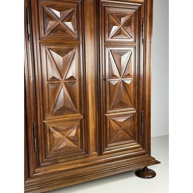 Burgundy Walnut Wardrobe, 1700s For Sale - Image 4 of 18