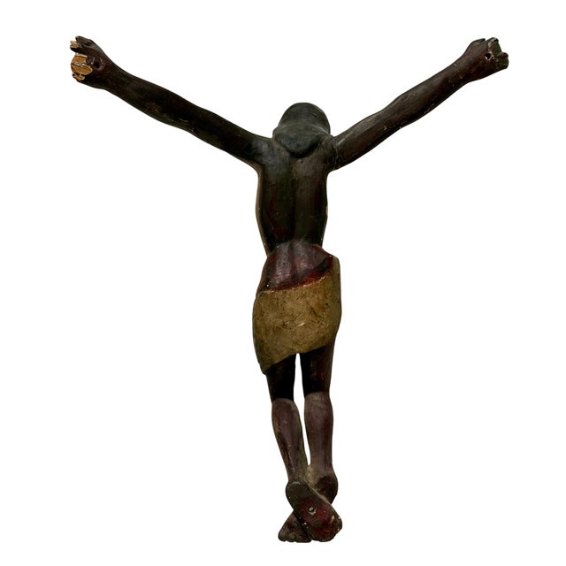 Spanish 23" Antique Spanish Colonial Crucified Christ Santos Sculpture For Sale - Image 3 of 5