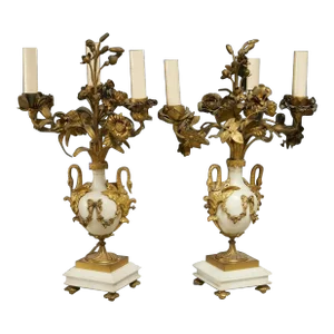 19th Century Louis XVI Style Candelabra Lamps