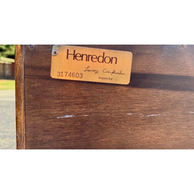 Vintage Henredon Campaign-Style 7-Drawer Dresser Credenza With Brass Hardware For Sale In Seattle - Image 6 of 6