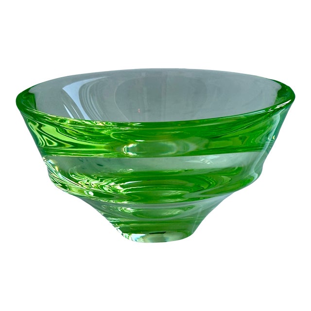 Holmegaard Green Glass Bowl by Per Lutken Mid Century Danish Modern For Sale