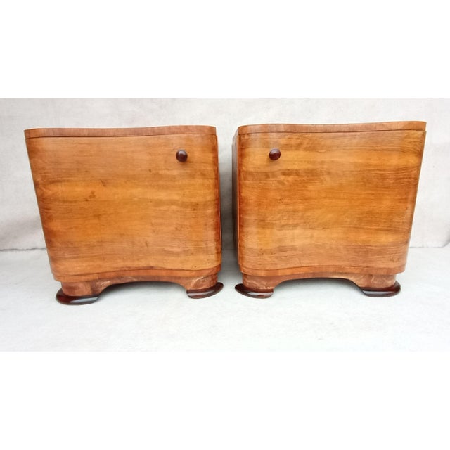 Jindrich Halabala Bedside Tables by Jindrich Halabala for Up Závody, 1950s, Set of 2 For Sale - Image 4 of 15