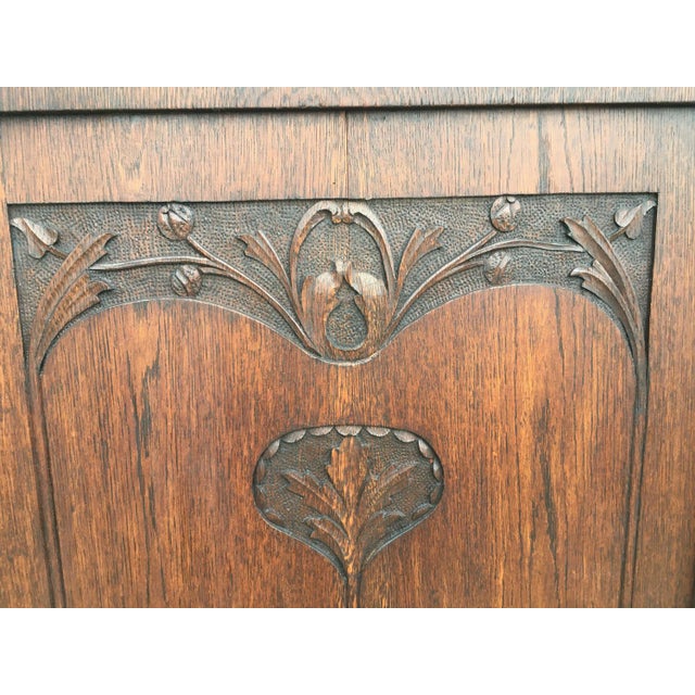Antique Oak Wardrobe Door For Sale - Image 3 of 18