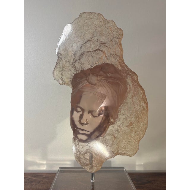 1980s Marc Sijan Hyperrealist Lucite Woman Bust Sculpture For Sale - Image 9 of 11