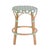 Spritely Home Accent Furniture Ballito 24.5 in. Seat Height Oval Rattan Counter Stool with Footrest, French White, Green & Brown For Sale - Image 4 of 8