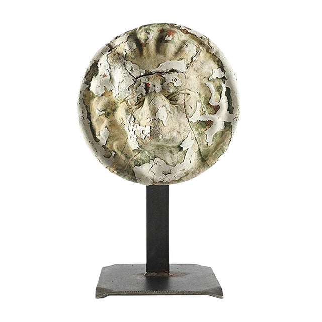 Belgian Terracotta Lion-Shaped Head Sculpture For Sale