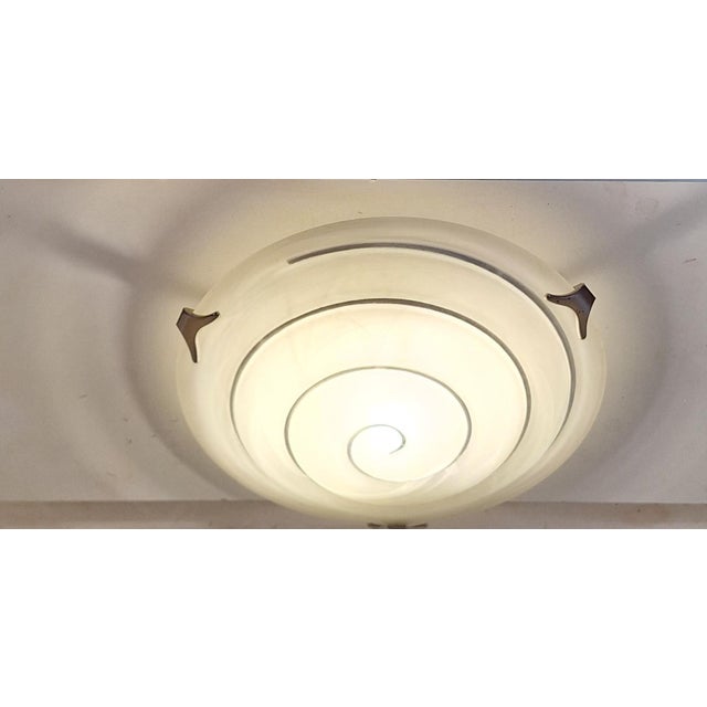 Vintage Ceiling Lamp with White Mottled Glass Shade, 2000s For Sale - Image 3 of 7