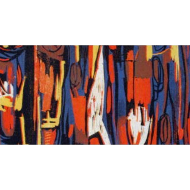 Mid-Century Modern Sign Painter Multicolor Woodcut by Clay Walker For Sale - Image 3 of 3