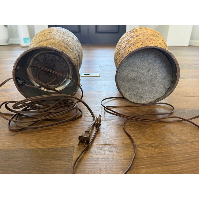 Vintage Mid Century Drip Glaze Ceramic Table Lamps – a Pair For Sale - Image 9 of 9