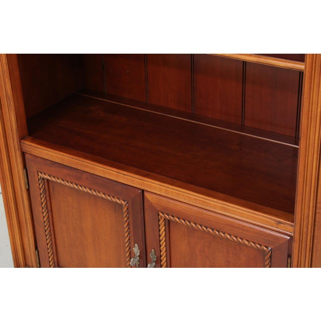 Pair of Lexington Irish Country Cherry Tall Bookcases For Sale - Image 13 of 18