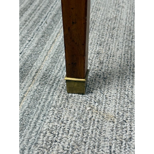 1980s Baker Furniture French Louis XVI Style Accent Table Brass Gallery For Sale - Image 5 of 10