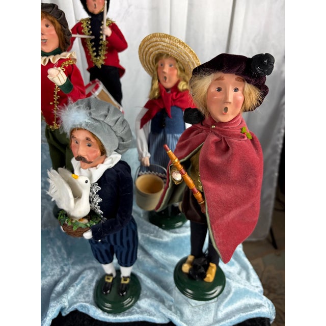Vintage Byers' Choice Twelve Days of Christmas Collection | Complete Holiday Series Vignette With Rare Piping Piper & Swan Lady Heritage Set For Sale - Image 9 of 13
