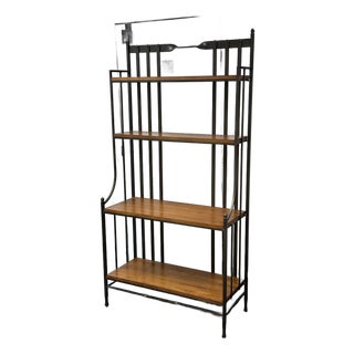 Industrial Iron + Wood Four-Tier Étagère For Sale