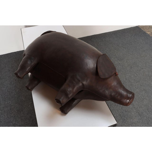 Vintage Leather Pig Footstool by Dimitri Omersa for Abercrombie and Fitch For Sale - Image 16 of 18