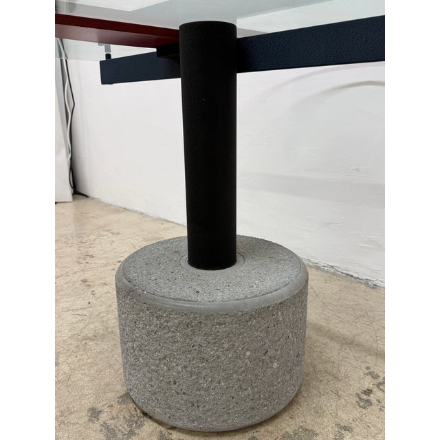 Rare Giovanni Offredi Steel and Concrete Dining or Center Table for Saporiti For Sale - Image 13 of 18