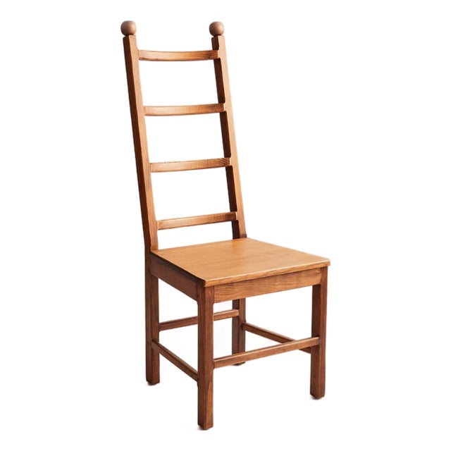 The Vintage Solid Wood Geometric Ladder Back Dining Chairs For Sale