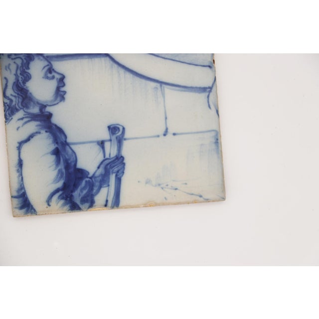 19th Century Tile Depicting a Boy With a Stick, Portuguese Baroque For Sale - Image 6 of 11
