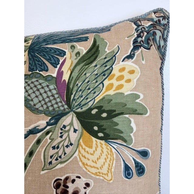 Textile Designer Linen Throw Pillow in Exotic “Braganza” Jungle Print With Leopard Motif For Sale - Image 7 of 12