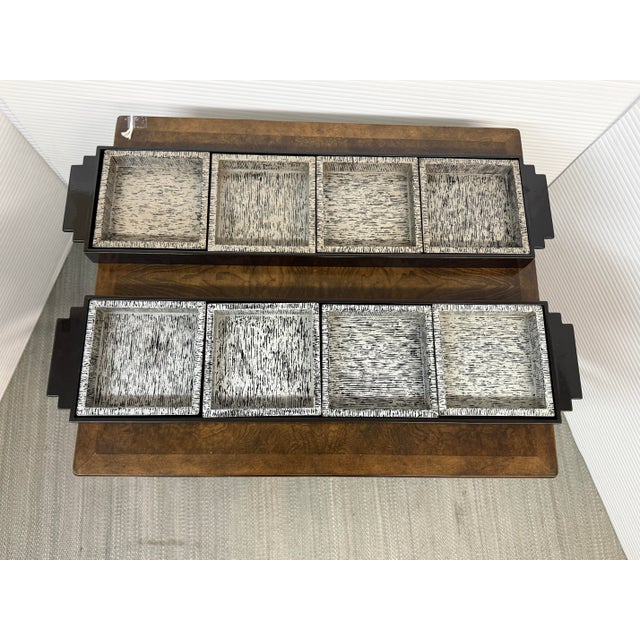 Late 20th Century Lacquer Tray's With Removable Plates, Pair For Sale - Image 5 of 12